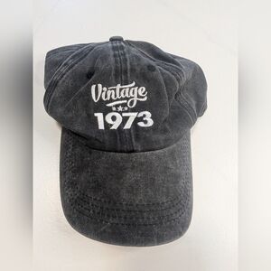 Vintage 1973 Adjustable Distressed Black Hat, New